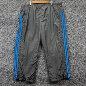 Adidas Clima365 Track Pant Men 2XL Black Blue 3 Stripe Athletic Joggers Wide Leg